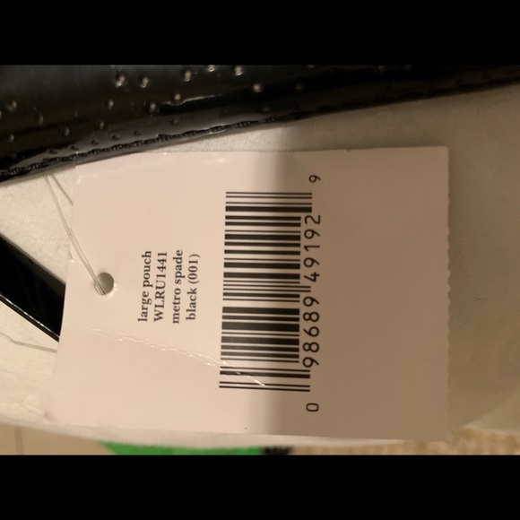 *NWT* Kate spade metro spade black leather clutch - Picture 6 of 8